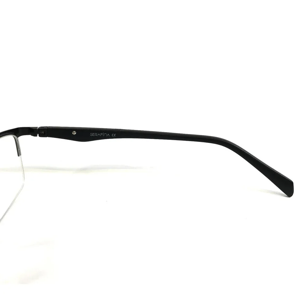 Serafina Eyewear Eyeglasses Frames GEORGIO BLACK Rectangle Half Rim55-18-145